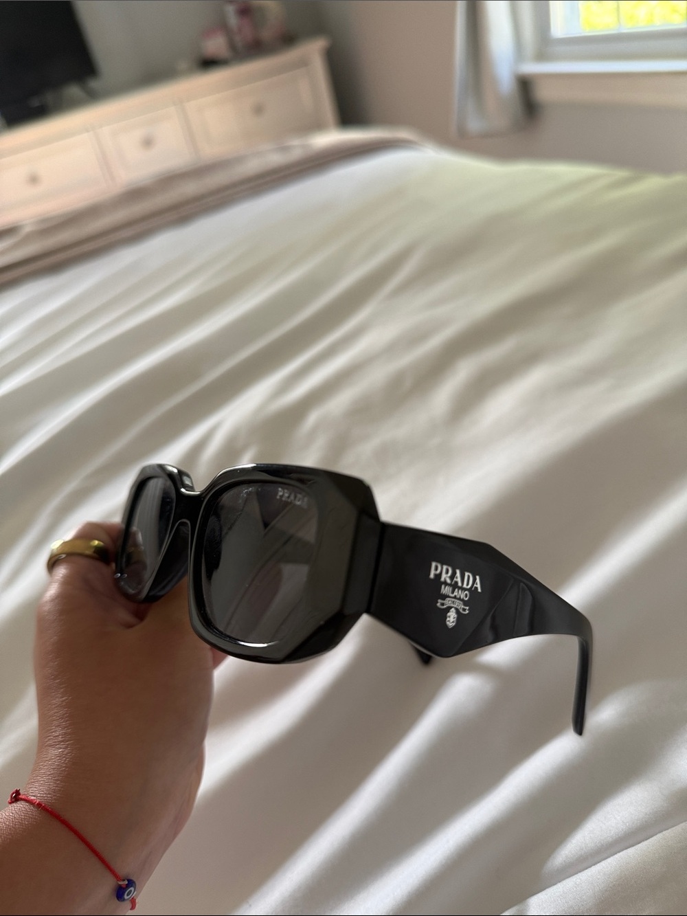 Prada Black Oversized Logo Sunglasses - Picture 3 of 8